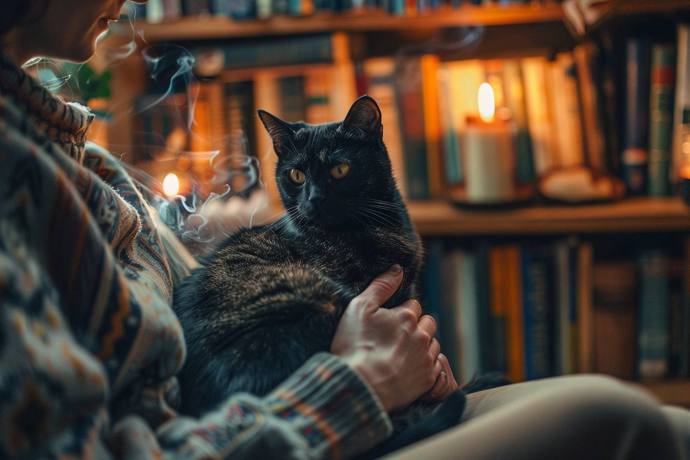 Quelles sont les significations des différentes interactions avec le chat noir?